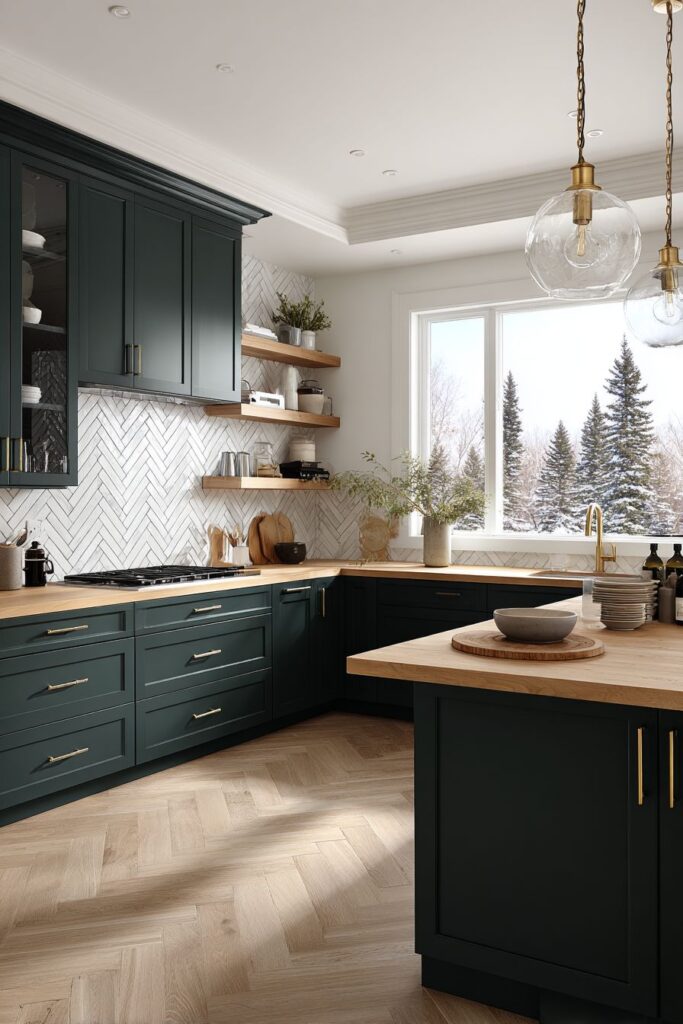 Classic Shaker-Style Forest Green Kitchen