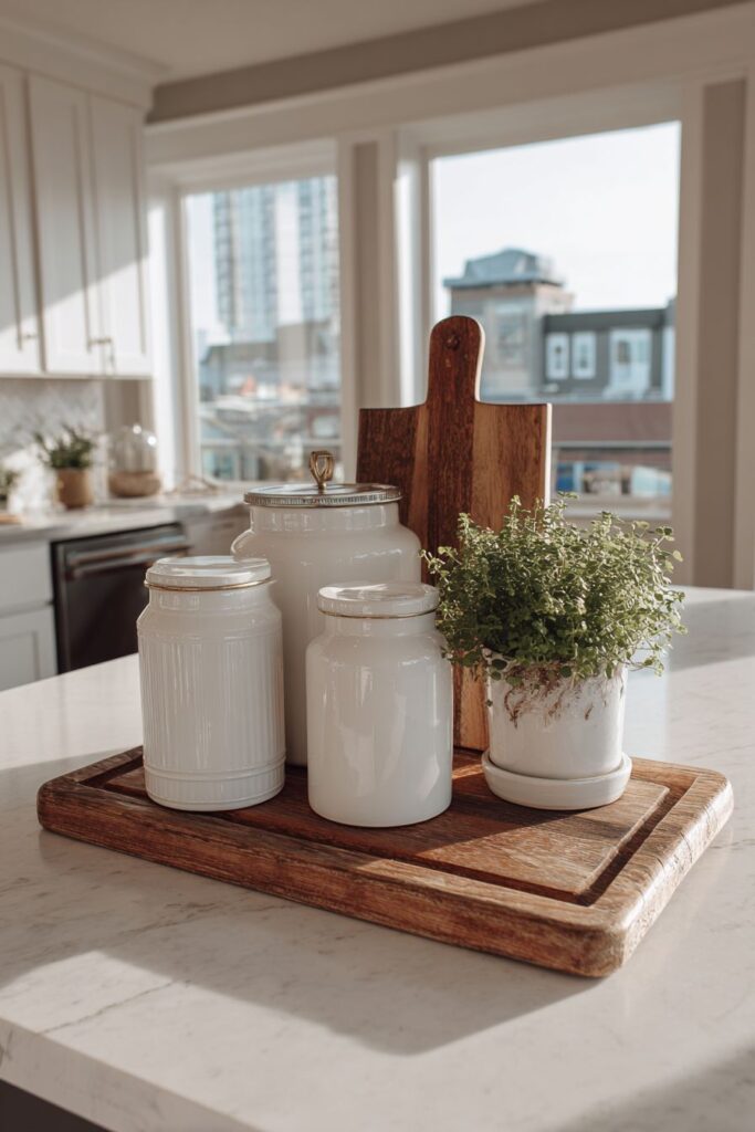Elegant White Ceramic and Marble Harmony