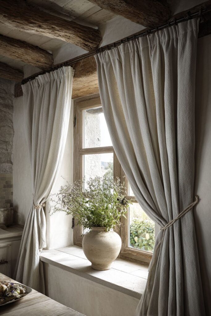 Cozy Farmhouse Elegance with White Linen