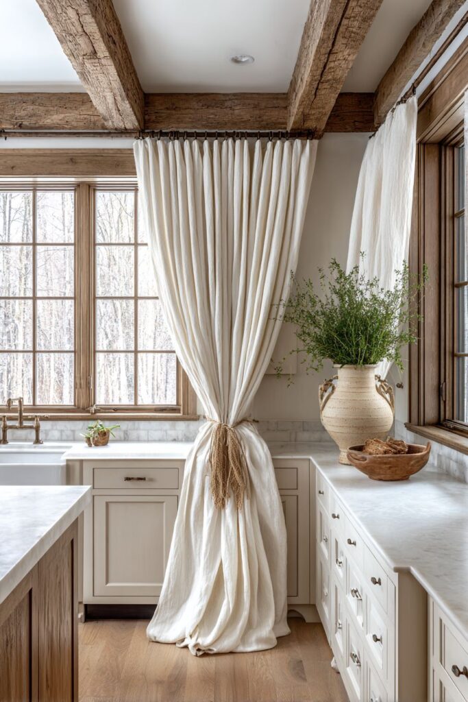 Cozy Farmhouse Elegance with White Linen