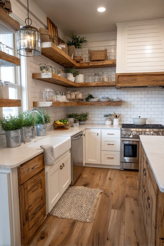 Farmhouse-Style Open Shelving Display