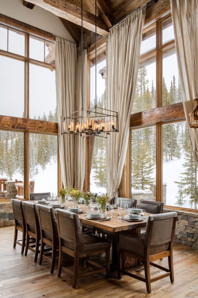 Grand Reclaimed Oak Dining Table with Natural Edge Details