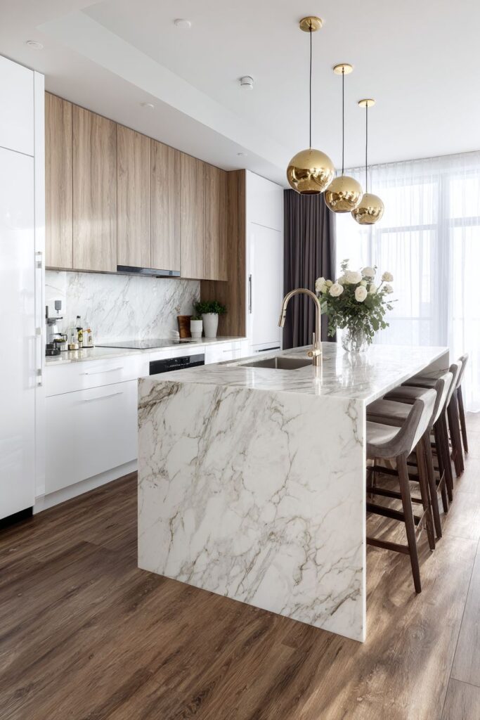 Modern Waterfall Marble Elegance