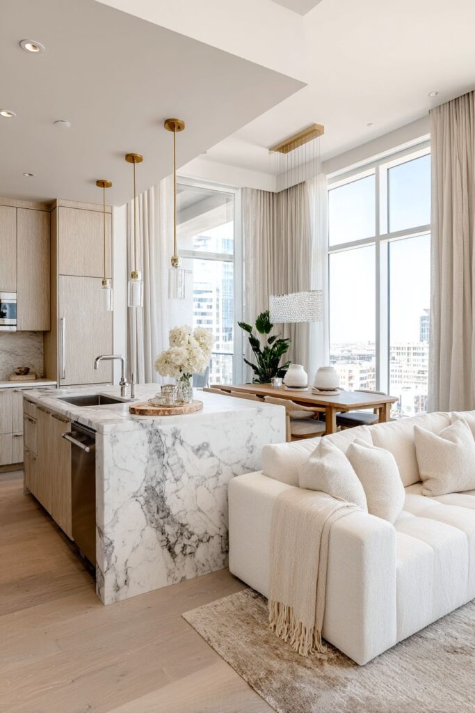 Modern Waterfall Marble Elegance