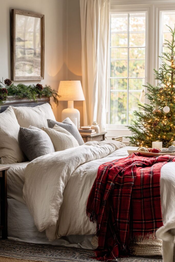 Cozy Traditional Christmas Bedroom Retreat