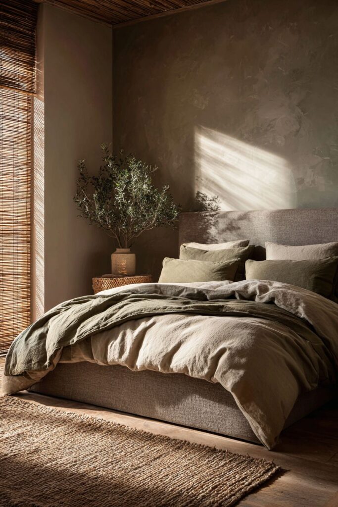 Textured Sanctuary with Platform Elegance