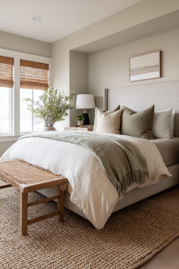 Textured Sanctuary with Platform Elegance