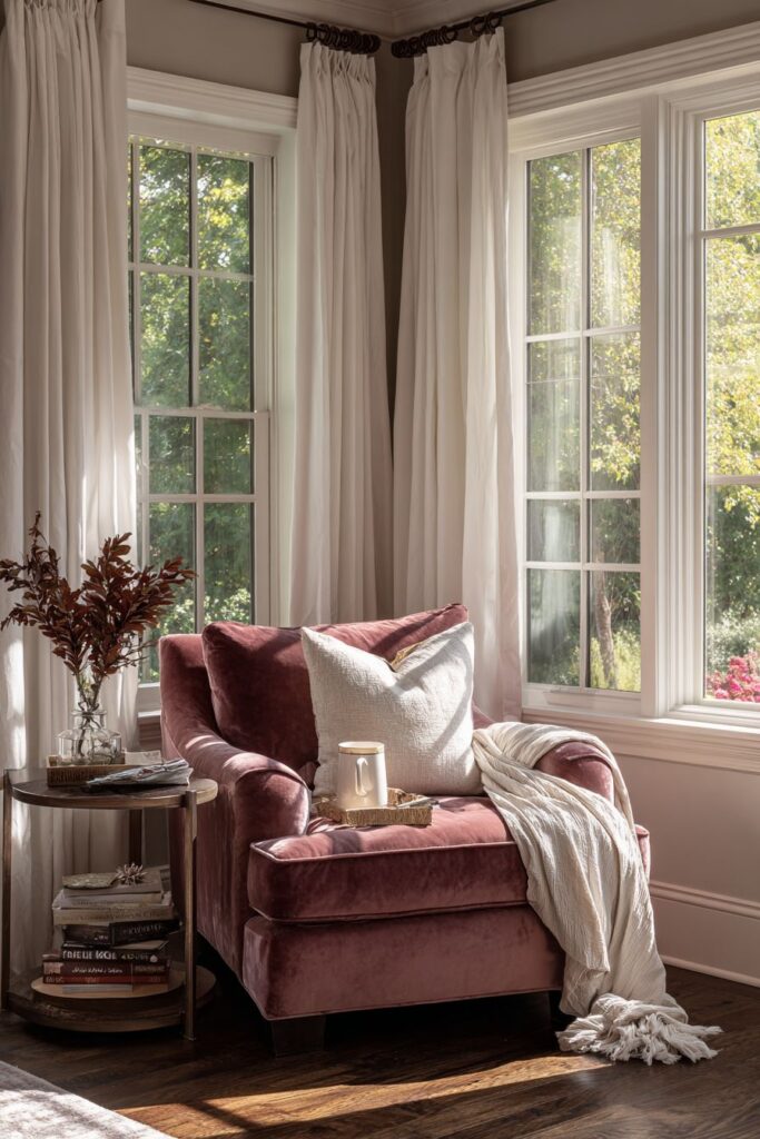 The Cozy Reading Retreat with Velvet Elegance