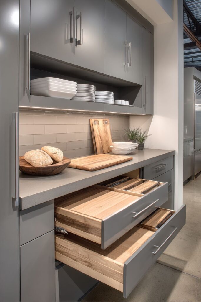 Modern Workspace with Integrated Storage