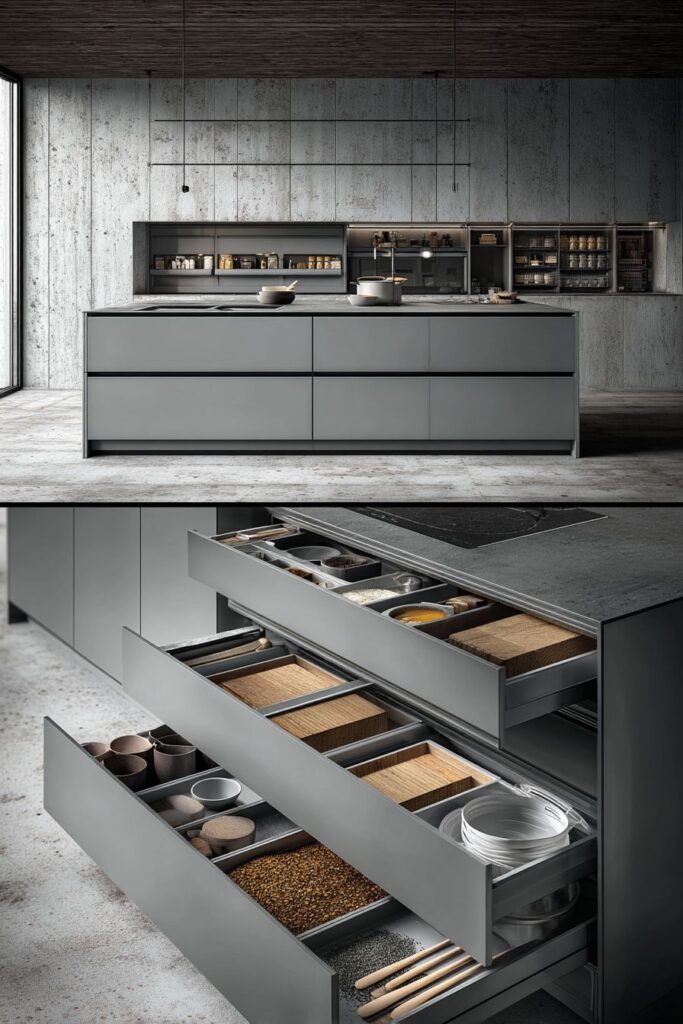 Modern Workspace with Integrated Storage