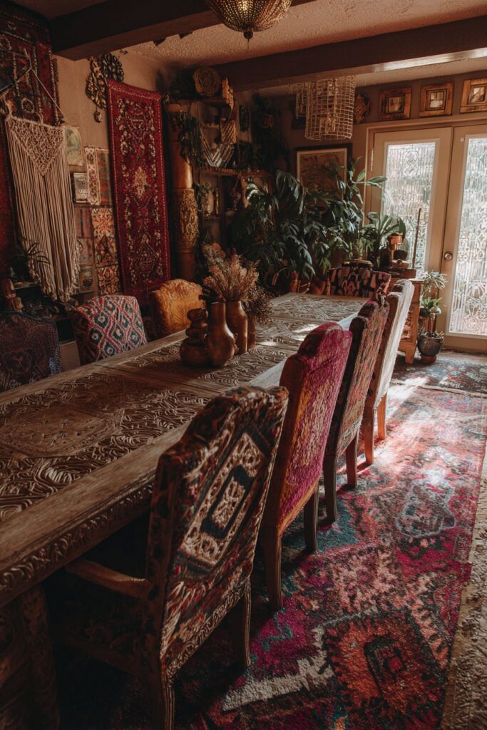 Bohemian Carved Mango Wood Eclecticism