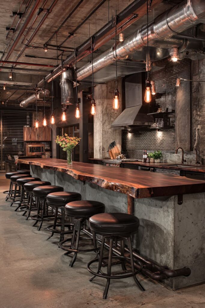 Industrial Style with Live-Edge Details