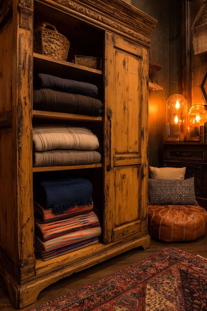 Repurposed Armoire for Adaptive Storage Solutions