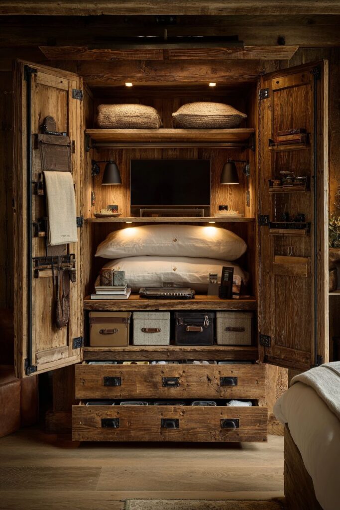 Repurposed Armoire for Adaptive Storage Solutions
