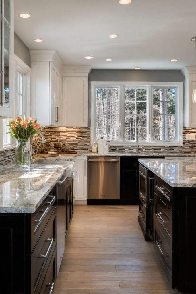 Striking Two-Tone Cabinet Harmony