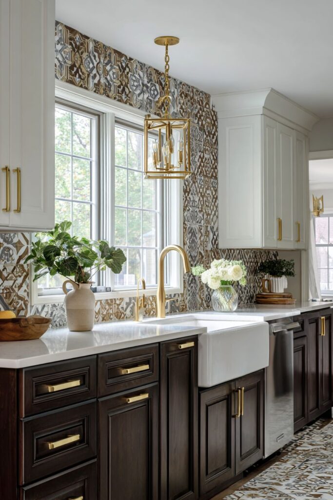 Striking Two-Tone Cabinet Harmony