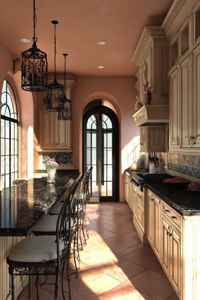 Mediterranean Coastal Villa Kitchen