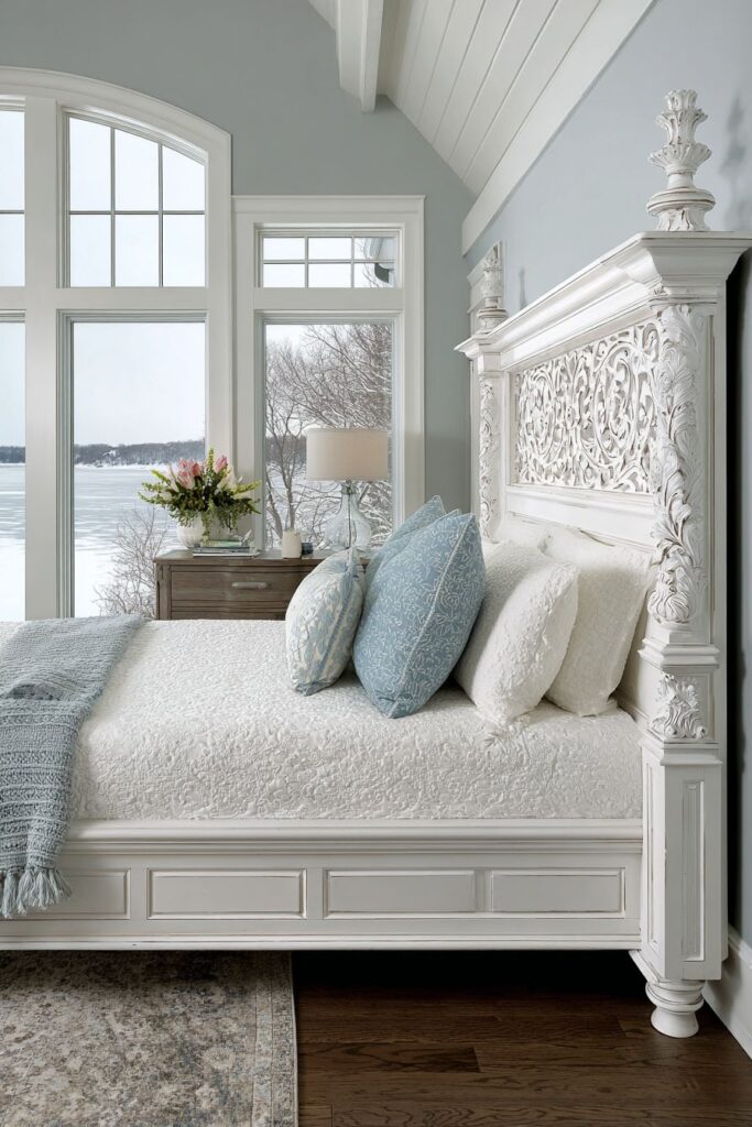 Classic Carved White Wood Timelessness