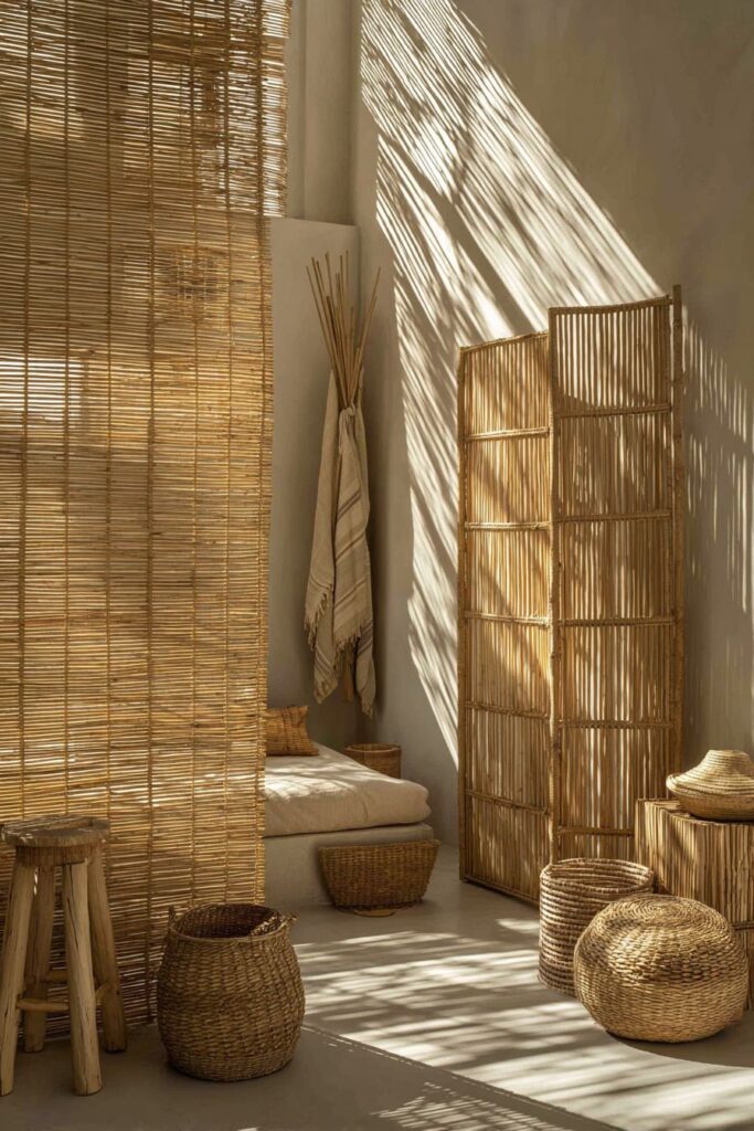 Natural Room Division with Bamboo Elegance