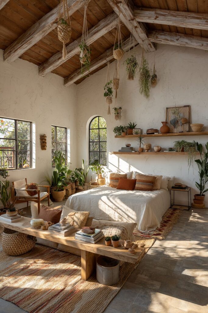 Overhead Botanical Garden with Architectural Beams