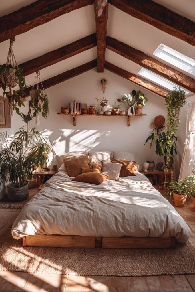 Overhead Botanical Garden with Architectural Beams