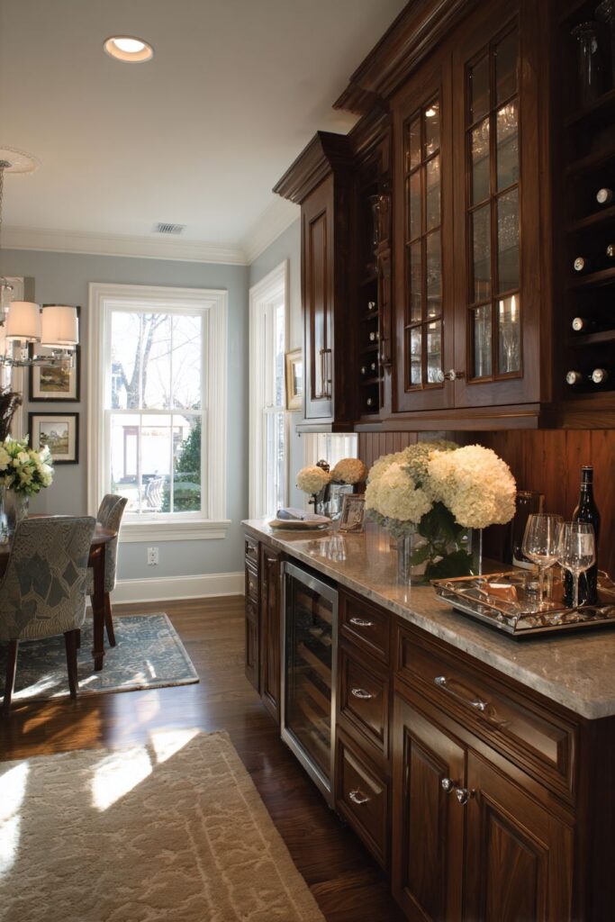 Butler's Pantry Floor-to-Ceiling Oak Storage