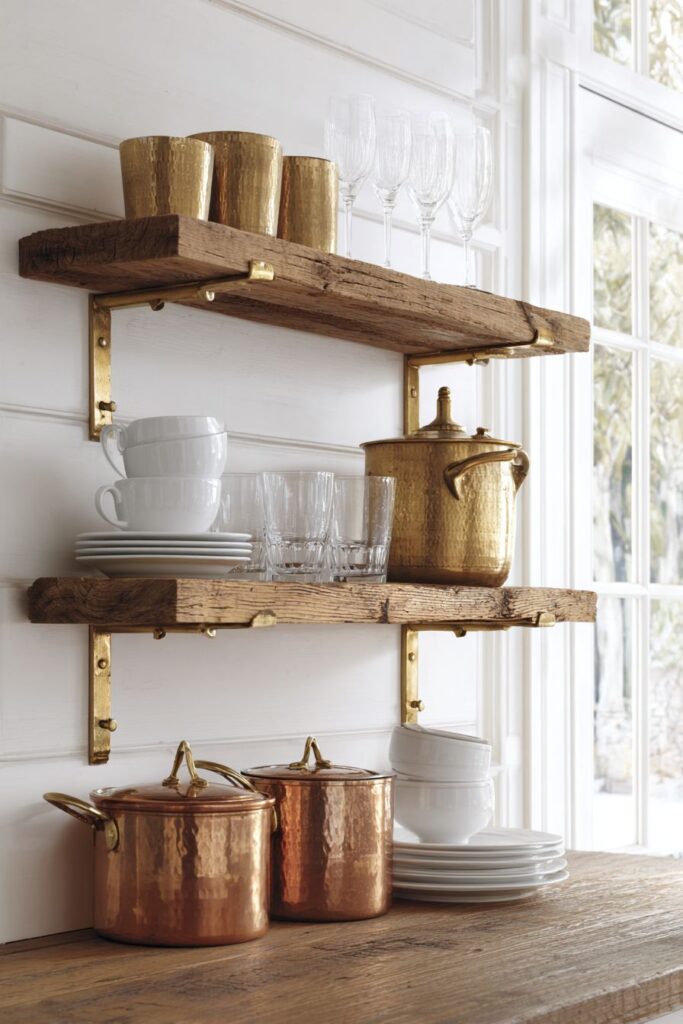 Natural Wood Open Shelving