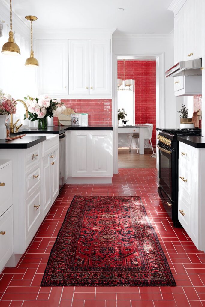 Red Herringbone Floor Foundation