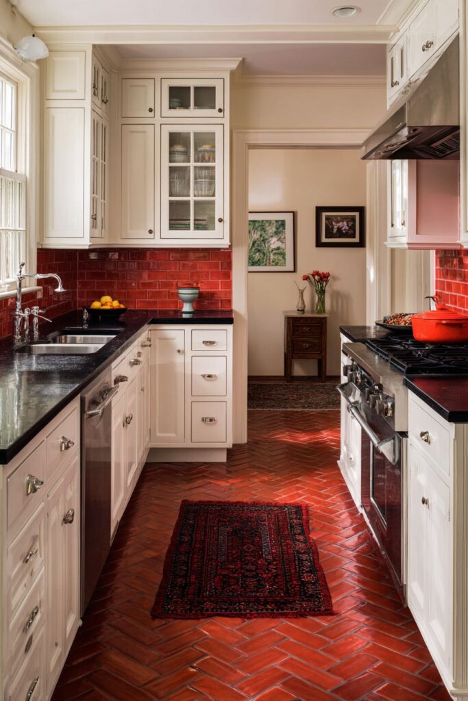 Red Herringbone Floor Foundation