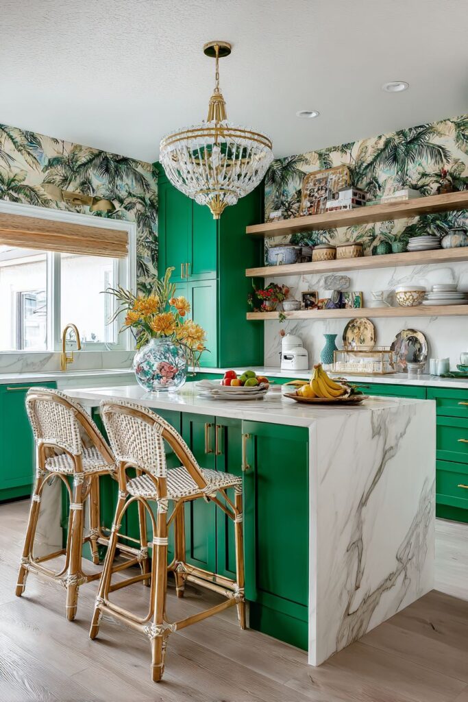 Bold Maximalist Tropical Kitchen