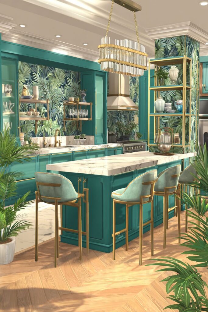 Bold Maximalist Tropical Kitchen