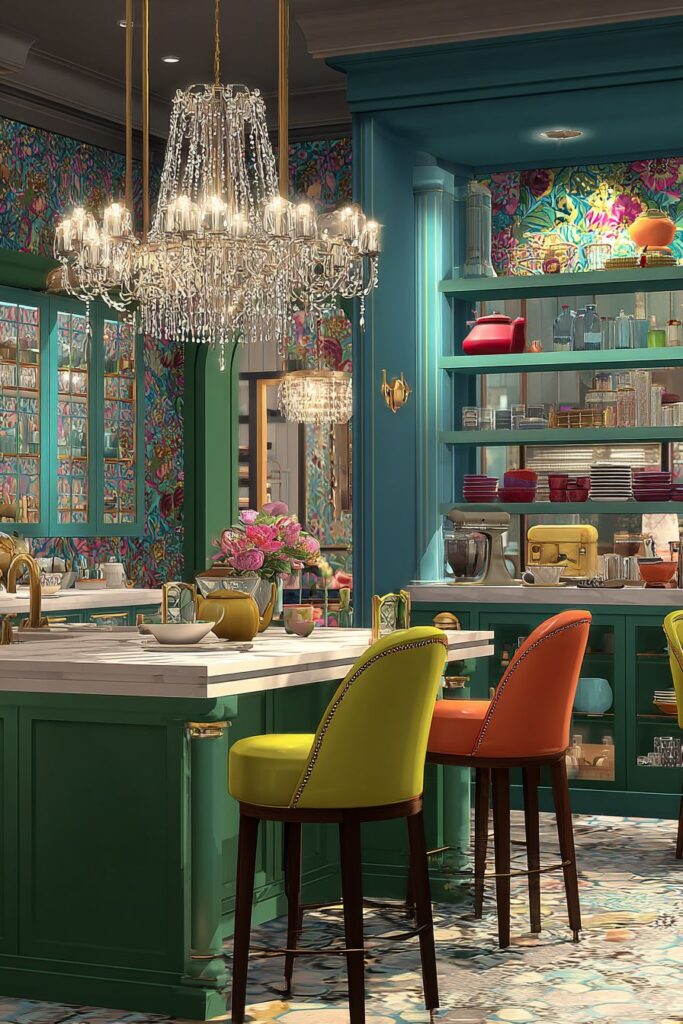 Bold Maximalist Tropical Kitchen