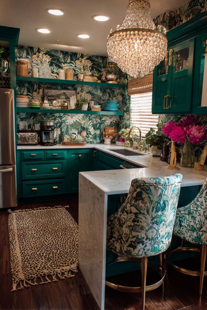Bold Maximalist Tropical Kitchen