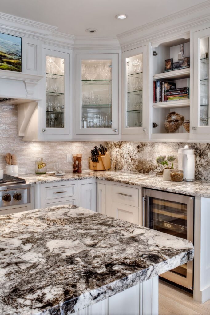 Generous Marble Prep Workspace