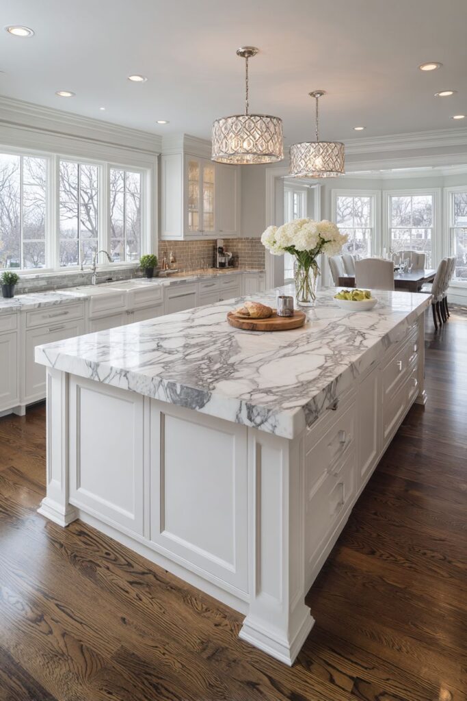 Generous Marble Prep Workspace