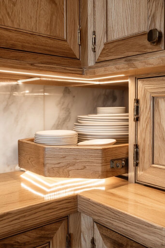 Corner Storage Innovation Oak Solutions