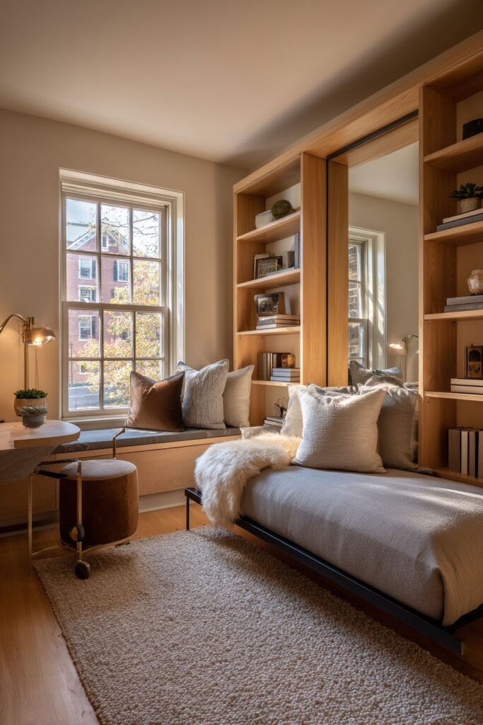 Fold-Out Wall Bed Mirror