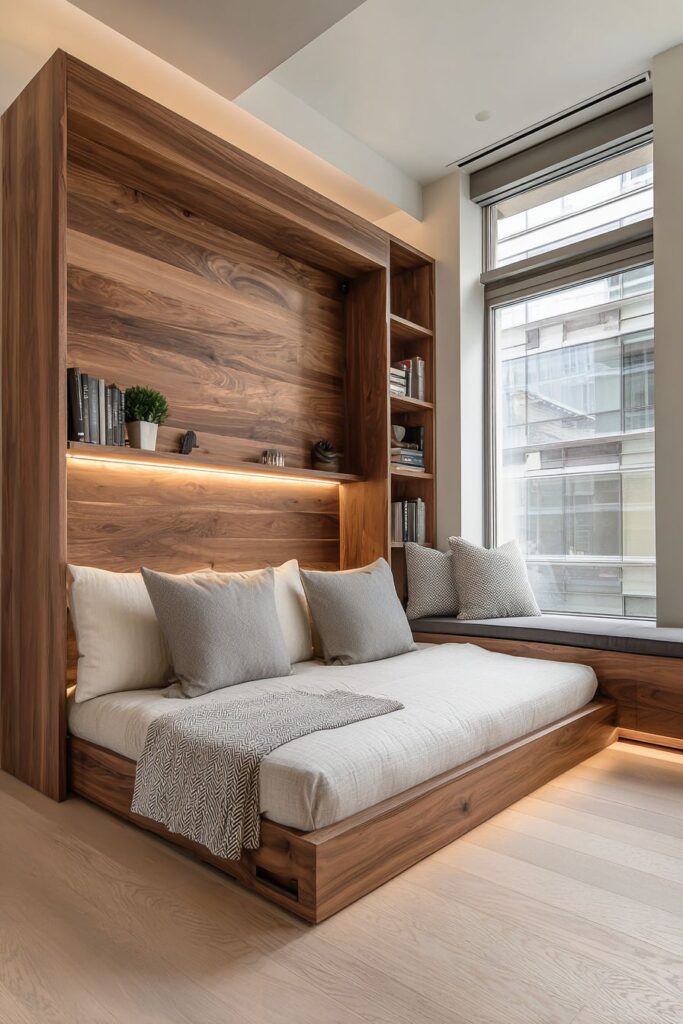 Fold-Out Wall Bed Mirror