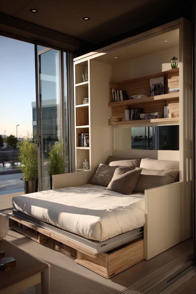 Fold-Out Wall Bed Mirror