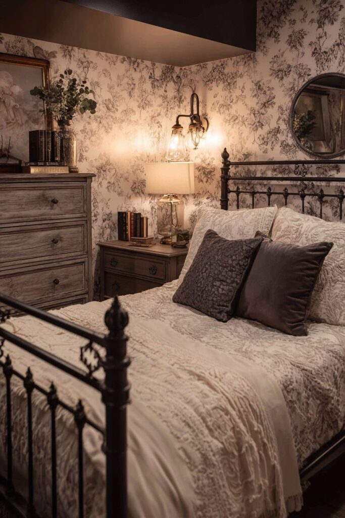 Vintage-Inspired Basement Bedroom