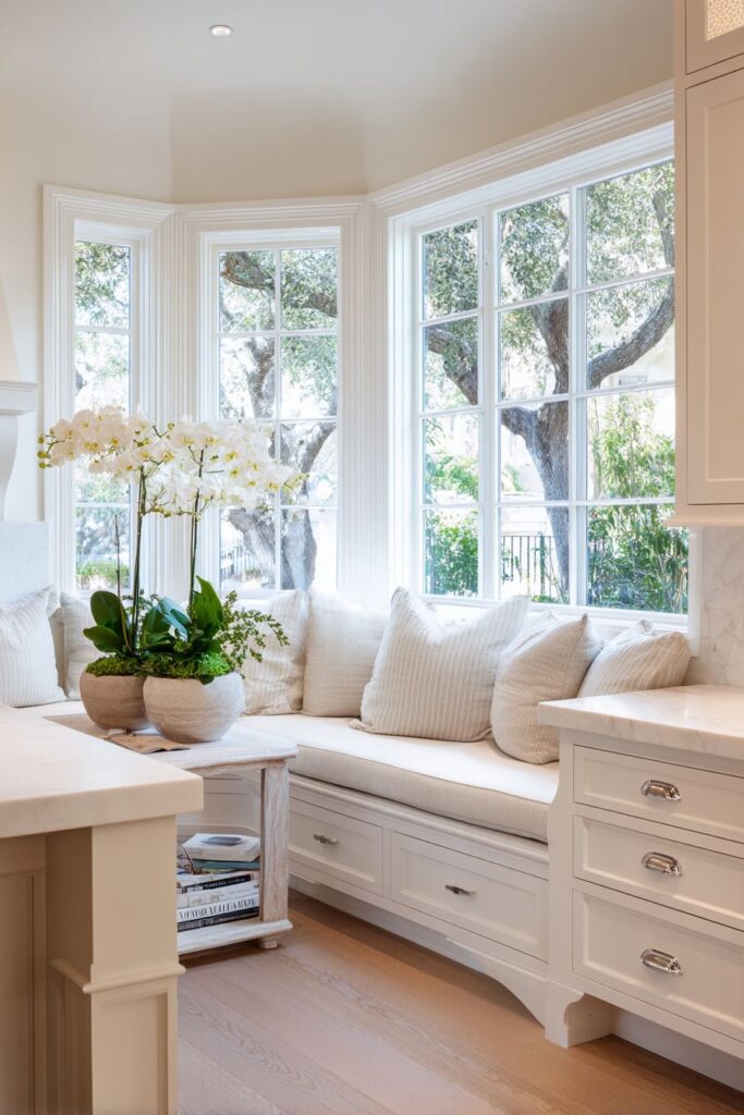 Cozy Cream Window Seat Integration