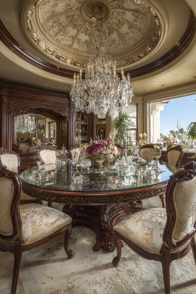 Ornate Crystal and Glass Luxury with Hand-Painted Details