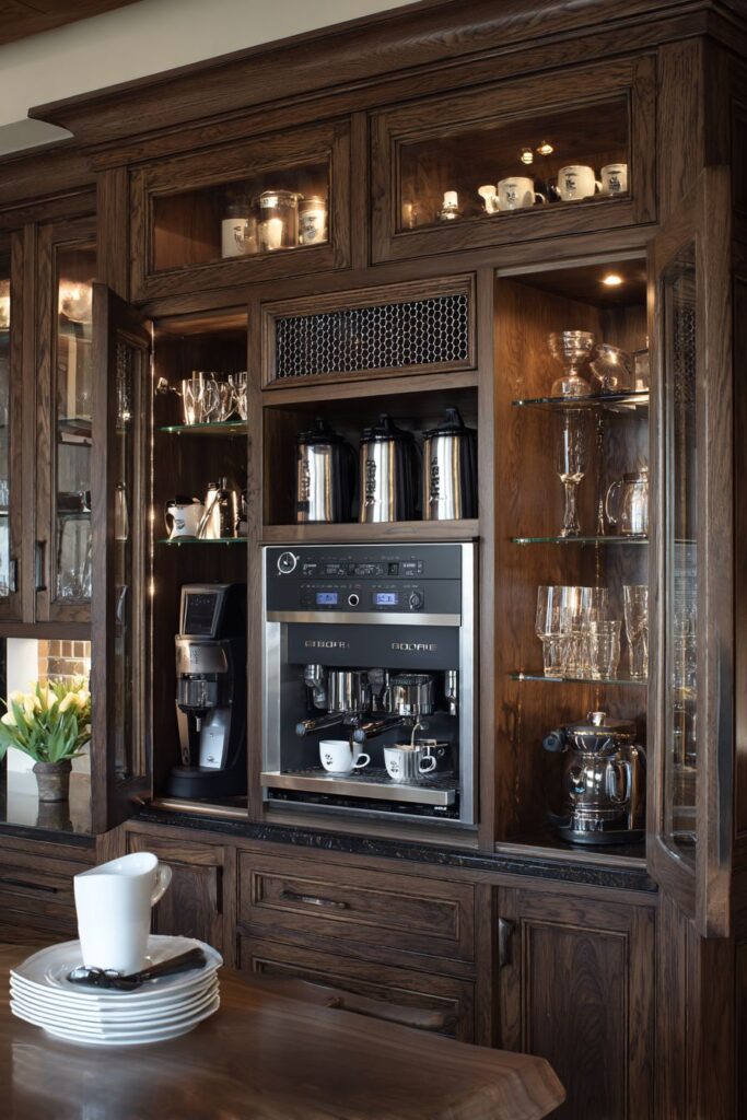 Dedicated Coffee Station Oak Cabinetry