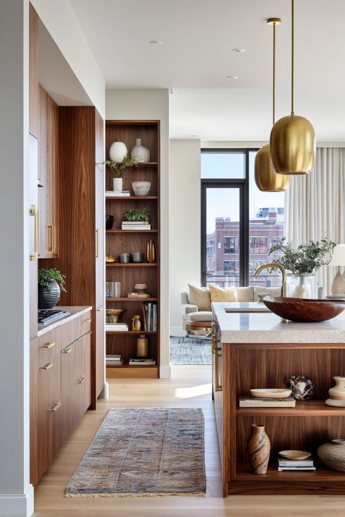 Warm Modern Wood and Stone