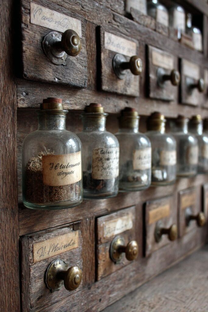Vintage Apothecary Cabinet Nostalgia