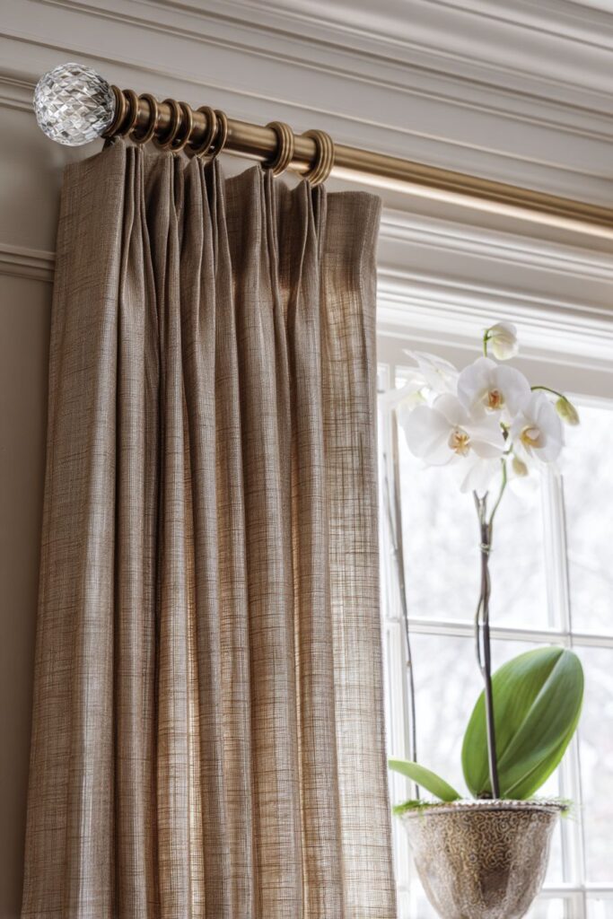 Transitional Elegance with Pinch Pleat Sophistication