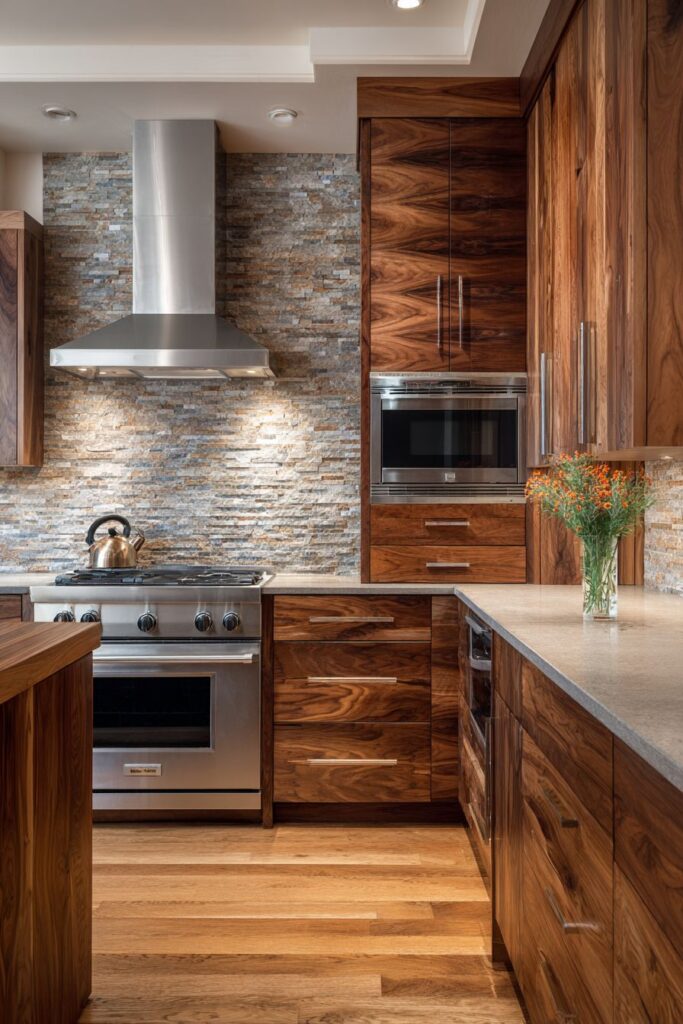 Stacked Stone Drama Behind Range