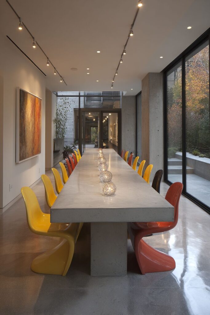 Contemporary Concrete and Bold Color