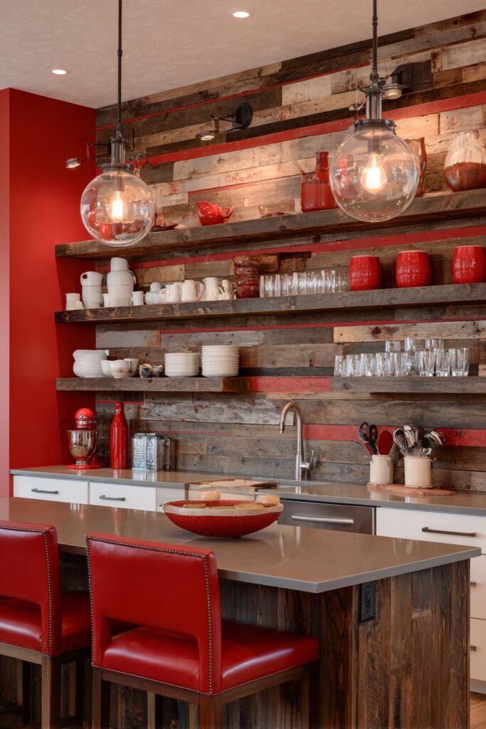 Red Reclaimed Wood Character