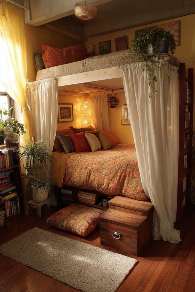 Curtained Privacy Loft